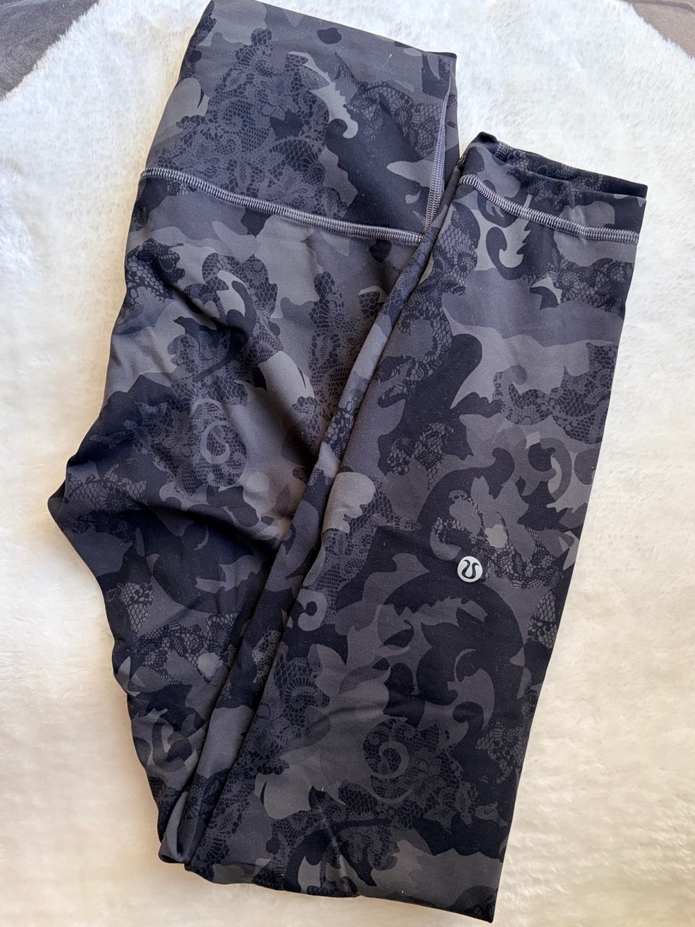 Lululemon Wunder Train Gray Black Camo Leggings